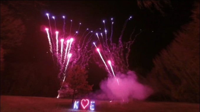 Hochzeitsfeuerwerk 2014 in Bad Urach (Künkele Mühle)