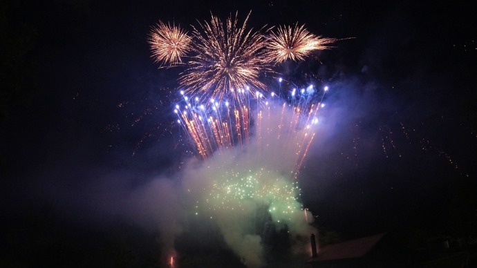 Geburtstagsfeuerwerk als Pyro-Musical bei der Künkele Mühle in Bad Urach