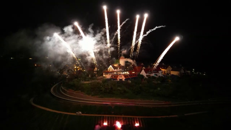 Hochzeitsfeuerwerk beim Hotel Schöne Aussicht in Winnenden-Bürg